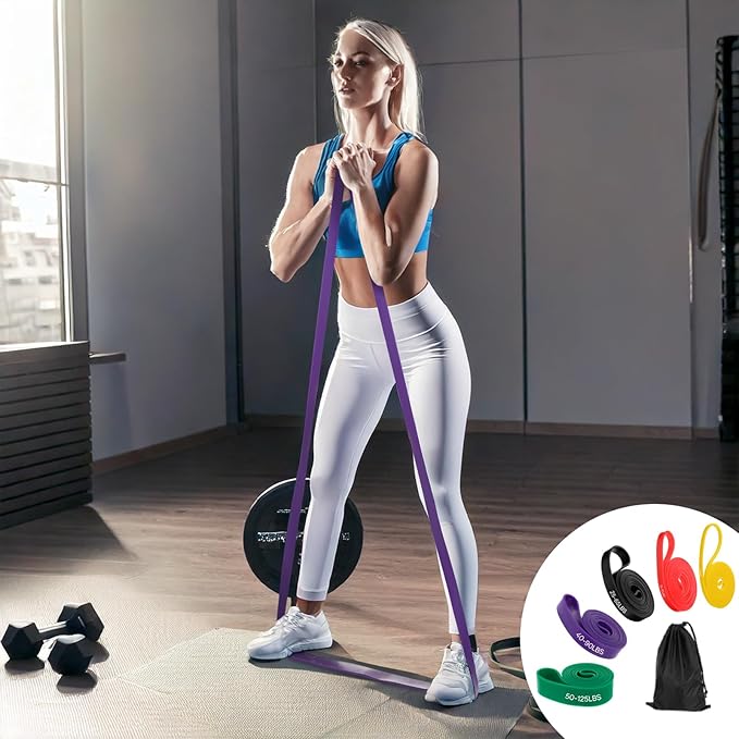 Pull Up Assist Bands with 5 Size, Resistance Band, Loop Power Exercise Band, for Home Gym Fitness, Stretching, Physical Therapy & Training