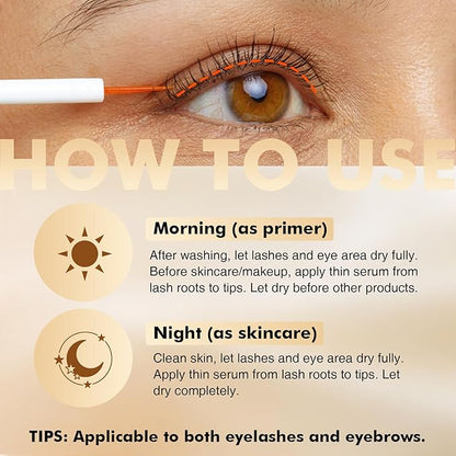 Eye Lash Serum for Fuller & Longer Looking Advanced Lash Enhancing Treatment Eyebrow Growth Support Serum with Natural Formula, 6ml