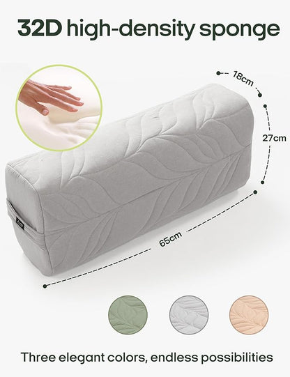 Zonli Yoga Bolster Pillow for Meditation & Restorative Yoga - Rectangular Support Cushion with Removable Cotton Cover & Carry Handle, 26"x11"x7"