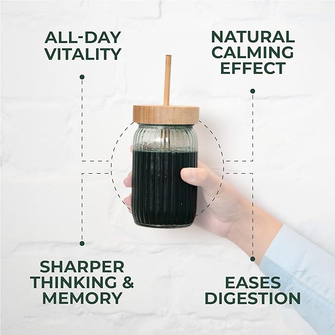 Greens Powder Travel Packs - 14 Servings for Memory, Digestion I Best Taste Super Greens Powder with Organic Spirulina, Goji, Beetroot, Pomegranate I Vegan, Non-GMO