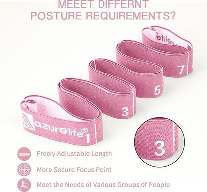 Premium Durable Stretch Straps with Loops, Stretching Strap for Physical Therapy, Multi-Loop Yoga Strap Fitness Exercise Strap for Yoga, Pilates, Dance, Flexibility&Exercise