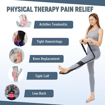 Hamstring Stretcher for Knee Extension & Pain Relief, Adjustable Low Back, Calf, Leg & Hip Stretching Device for Flexibility, ACL Surgery Recovery Physical Therapy Equipment - Upgraded 2025