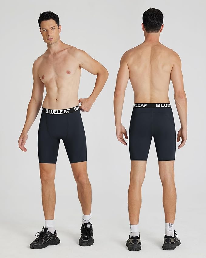 Blueleaf Men's Compression Shorts Sports Running Spandex Shorts Performance Athletic Workout Base Layer Underwear