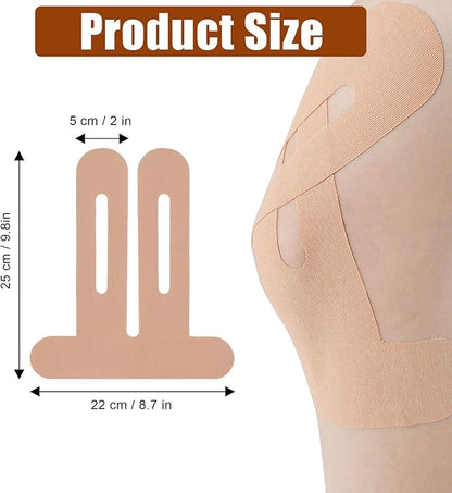 10Pcs Kinesiology Tape for Knees,Athletic Tape,Waterproof & Breathable Kinesio Tape,Elastic Sports Tape for Knee Pain Relief,Kinesiology Tape Precut,Knee Tape,Muscle Tape for Knee Support (Skin Color)