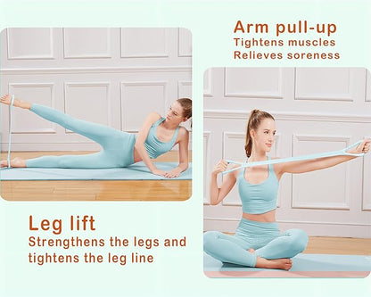 Figure 8 Resistance Band, Arm Back Shoulder Exercise Elastic Rope Stretch Fitness Band, Foot, Leg, Hand Stretcher, Arm Exerciser for Yoga Pilates Stretching Physical Therapy, Home Gym Workout