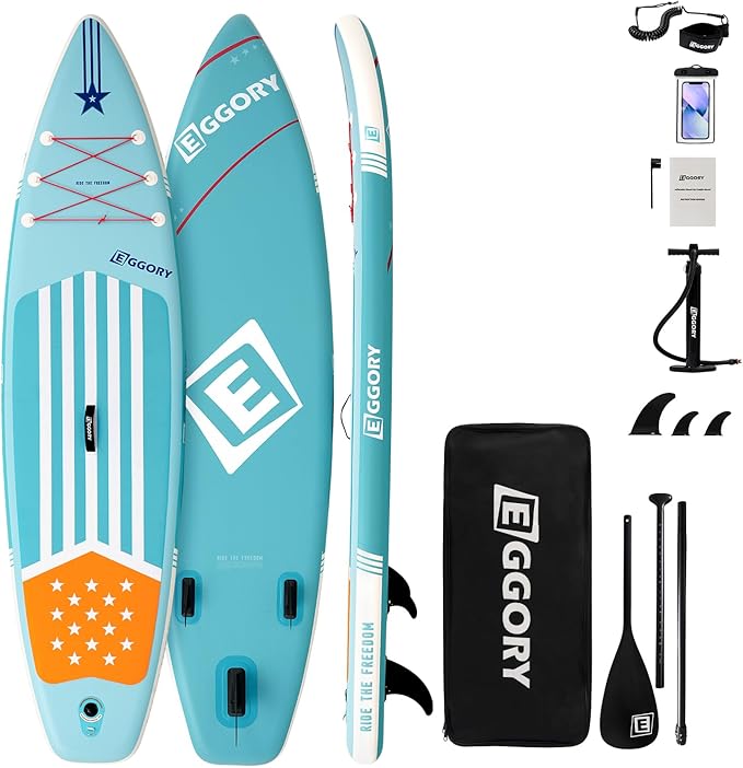 Inflatable Paddle Board,Stand Up Paddle Board Set, Extra Wide SUP Board with Removable Fin, Floating Paddle, Hand Pump, Waterproof Phone Pouch,Traveling Board