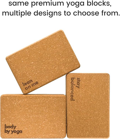 Premium Cork Yoga Blocks - Extra Large Yoga Block 2-Pack or Extra Tall 1-Pack for Inflexible Yogis | Natural, High-Density Cork for Superior Support & Stability | Optional Yoga Strap & Gift Box