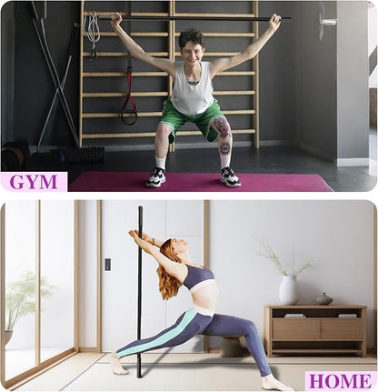 5ft Yoga Stick - Sturdy Steel Adjustable Stretching Stick for Mobility,Flexibility & Balance | Non-Slip Ends & Foam Handles | Exercise Pole for Fitness,Physical Therapy,Posture Correction