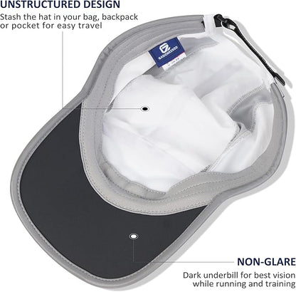 GADIEMKENSD Reflective Folding Outdoor Hat Unstructured Design UPF 50+ Sun Protection Sport Hats for Womens and Mens