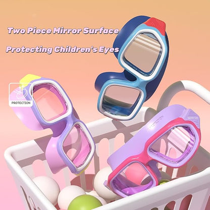 Kids Swim Goggles for Ages 4-12: Clear Vision, Wide View, No Leaks, Anti-Fog, UV Protection & Comfortable Fit