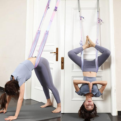 Tchrules Leg Stretcher Strap, Backbend Training Belt with Door Anchor, Flexibility Trainer Stretching Equipment Assist Stretch Strap for Fitness Gymnastics Dance Aerial Yoga Ballet