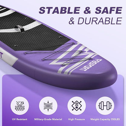 FBSPORT 11' Premium Stand Up Paddle Board, Yoga Board with Durable SUP Accessories & Carry Bag | Wide Stance, Surf Control, Non-Slip Deck, Leash, Paddle and Pump for Youth & Adult