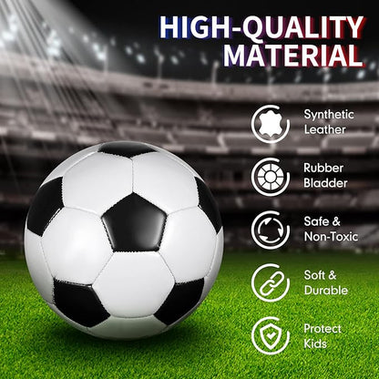 HyDren 4 Pack Soccer Ball with Pump Official Size 4/5 Deflated Soccer Balls Bulk for Outdoor Indoor Practice Training Sport Gift for Kids Boys Teen Youth Adult
