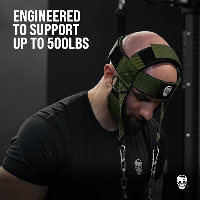 Gymreapers Neck Harness - Heavy Duty Stainless Steel Chain, Adjustable Neoprene Strap, Trainer for Strength & Pain Relief