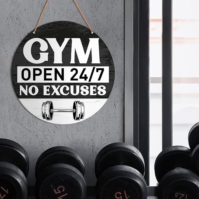 HSNBT Gym Signs Wall Decor, Home Gym Motivational Wall Decor Gym Hanging Signs Decorations for Fitness Workout Room Gift for Woman Man Gym Enthusiast