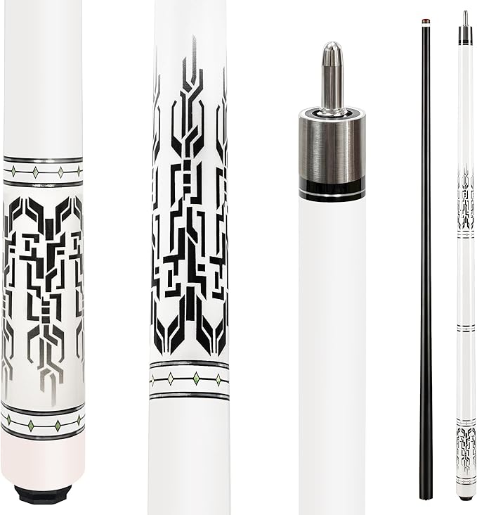 HomeSeason Glass Fiber Pool Cue 58" Professional Pool Stick 12.7mm 4-Layer Tip Low Deflection Cue Stick, 3 * 8/8Joint Pin, Ultra-Smooth, Billiard Cue Sticks