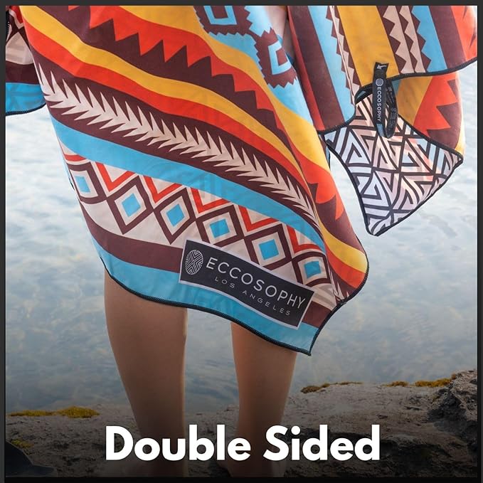 ECCOSOPHY Microfiber Beach Towel - Sand Free Towels are Quick Dry, Light Weight, Super Absorbent - Perfect Pool, Travel, Cruise, Camping Essentials - Oversized Extra Large for Adults 71x35 in