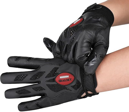 Football Gloves, Youth Football Gloves, Silicone Sticky Grip Football Gloves Men Women, Adult Football Gloves, Kids Football Gloves for Boys Girls, Football Receiver Gloves