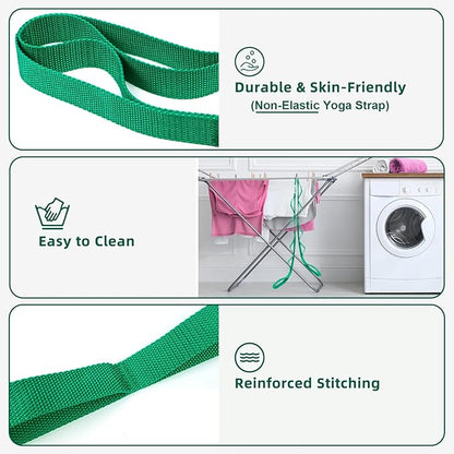 Stretching Strap Yoga Straps for Physical Therapy, 10 Loops Non-Elastic Stretch Band for Pilates, Flexibility, Exercise and Gymnastics