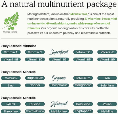 (2 Pack) Organic Moringa Leaf Extract Liquid Drops Supplement 1000mg with Turmeric and Black Pepper for Energy, Antioxidant and Skin, Green Superfood Supplement for Women Men, Vegan, 1 Fl Oz
