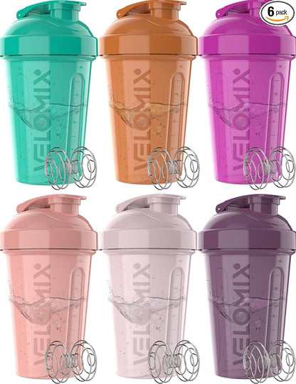 '-6 PACK- 20 OZ Protein Shaker Bottles for Protein Mixes, Shaker Cups for Protein Shakes, Small Shaker Bottle Pack, Shaker Cup, Shakers for protein Shakes (Rose Garden - 6 Pack)