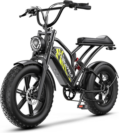 Electric Bike for Adults 1500W Peak 20" Fat Tire All-Terrain E-Bike 80-120Miles 30MPH Electric Dirt Bike for Road Sand Mountain Snow - 48V 20/30AH Battery Powered Electric Motorcycle