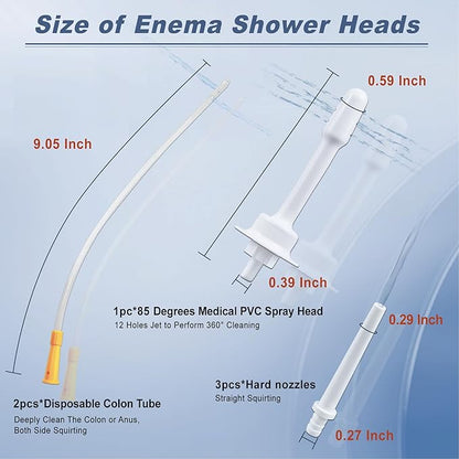 Electric Enema Bottle Set, TopQuaFocus Colon Cleanse Enema Kit for Women and Men, Feminine Care Douches with 3.96ft Silicone Hose, Automatic Organic Home Coffee Colonic Cleansing Enemas-BPA Free