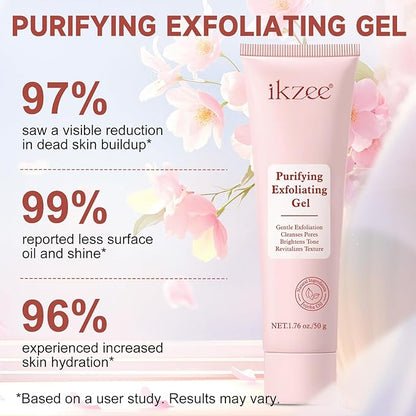 Gentle Purifying Exfoliating Gel for improving Skin Tone & Texture, Deas Skin Cells/Pore Dirt/Excess Sebum/Impurities Remover, Hydration, Natural Formula, 1.76 Oz/50 G
