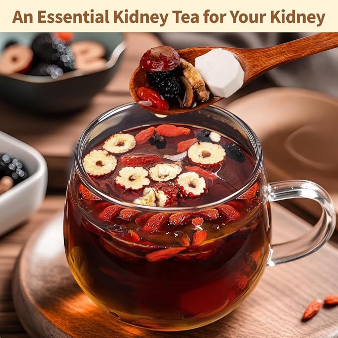 Kidney Tea Formula Ginseng Six Treasure Tea - Natural Chinese Traditional Herbal Ginseng Five Treasures Kidney Detox Cleanse Teabag For Men Women - 60 Bags
