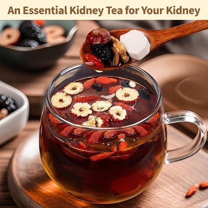 Kidney Tea Formula Ginseng Six Treasure Tea - Natural Chinese Traditional Herbal Ginseng Five Treasures Kidney Detox Cleanse Teabag For Men Women - 60 Bags