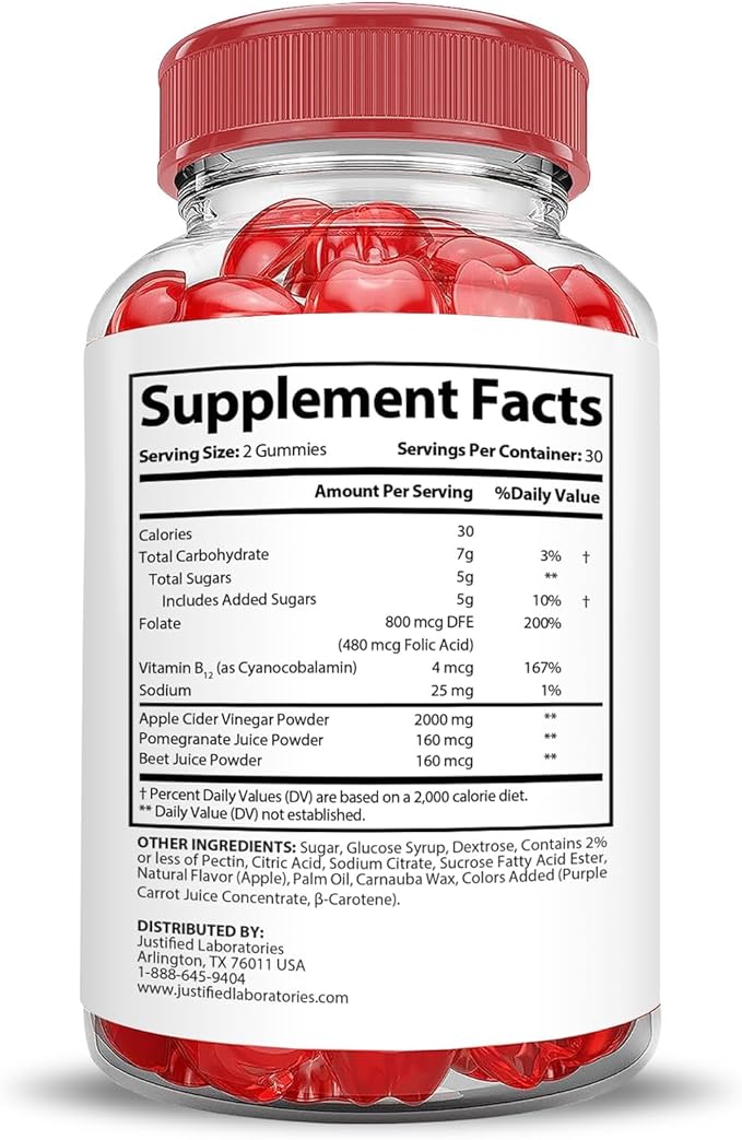 Justified Laboratories (5 Pack Trim Tummy Keto ACV Gummies Extreme 2000MG Trim Tummy Keto Gummies Apple Cider Vinegar Formulated with Pomegranate Beet Juice Powder B12 Vegan Non GMO 300 Gummys