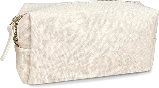 Leather Makeup Bag Set - Womens Small Cosmetic Bag for Purse with Pencils, Large Black Relavel Makeup Bag for Purse - Perfect for Travel and Daily Use