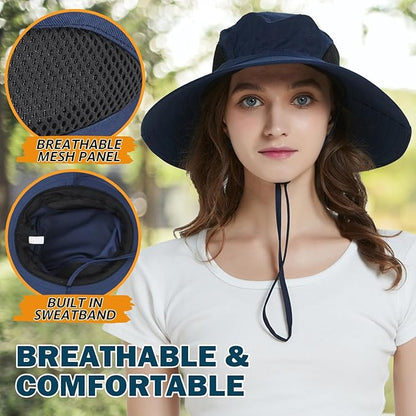 EINSKEY Wide Brim Sun Hat, UPF 50+ UV Protection Waterproof Packable Bucket Hat for Men & Women, Fishing Hiking Beach Garden