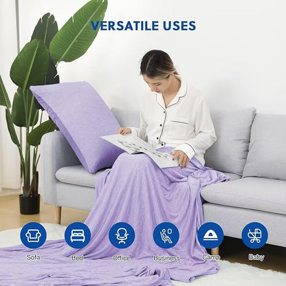 HOMFINE Cooling Blankets for Hot Sleepers - Summer Blanket Thin Lightweight Breathable Soft Double Side Enhanced Cooling for Bed Couch Sofa, Keep Cool for Night Sweats (Purple, 60 x 80 inches)