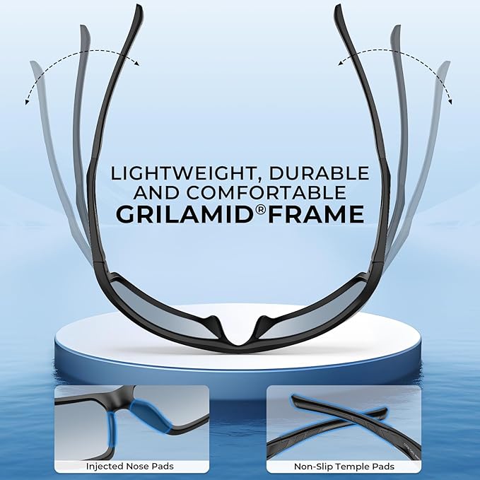 KastKing Chippewa Polarized Fishing Sunglasses, UV400 Protection Full Wrap Frame Sports Cycling Sunglasses, 1.0mm TAC Lenses