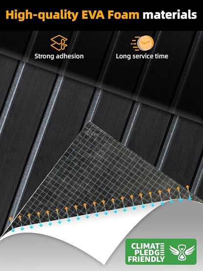 FOCEAN Boat Flooring EVA Foam Boat Decking Faux Teak Marine Flooring Boat Mat Boat Carpet Sheet for Motorboat RV Yacht Kayak Surfboard, 94.5"x 47.2"/35.4"/23.6"/15.7"