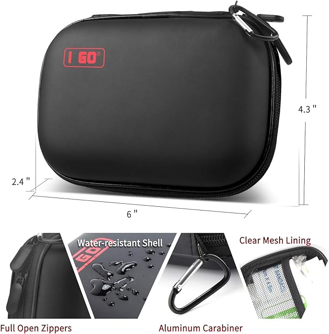 I GO 85 Pieces Hard Shell Mini Compact First Aid Kit, Small Personal Emergency Survival Kit for Travel Hiking Camping Backpacking Hunting Marine Car