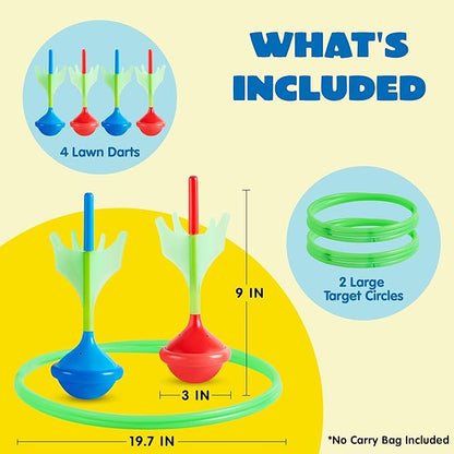 JOYIN Lawn Darts Game Set for Kids and Adults - Glow in The Dark Outdoor Lawn Games for Adults and Family, Soft Tip Darts Set for Kids Camping, Outside Yard