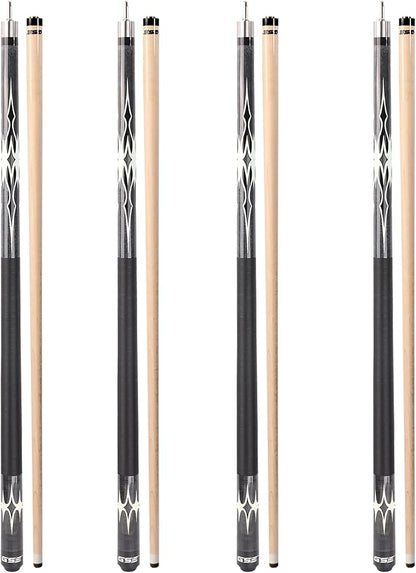 GSE Games & Sports Expert 58" 2-Piece Canadian Maple Hardwood Billiard Pool Cue Sticks for Men/Women, House or Commercial/Bar Use (Several Colors, Weight 18oz, 19oz, 20oz, 21oz Available)