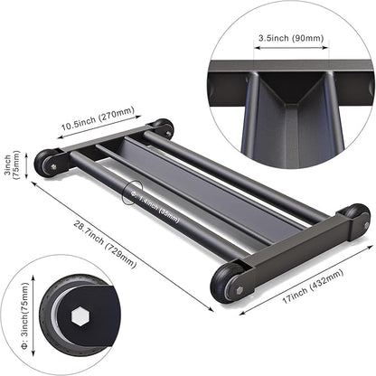 Glute Ham Glider, Multi-Functional Hamstring Roller with Smooth Wheels, V-Bar for Hamstring Curls, Ab Glider Workout & Core Strength Training