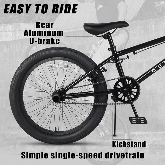 Freestyle BMX Bike, 18 20 Inch Kids Bicycle for 5-13 Years Old Kids and Beginner Level Rider, Multiple Colors