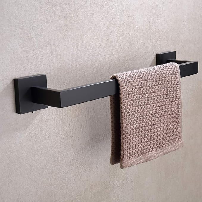 16 Inch Black Single Towel Bar Rack 304 Stainless