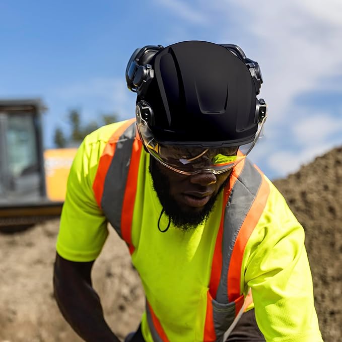 GE Safety Helmet: ANSI Type 2 Class G & E, Advanced Impact Technology, Ultra Comfortable Memory Foam, Heat Stress Reduction, Compatible with Accessories, Adjustable Size OSHA Approved