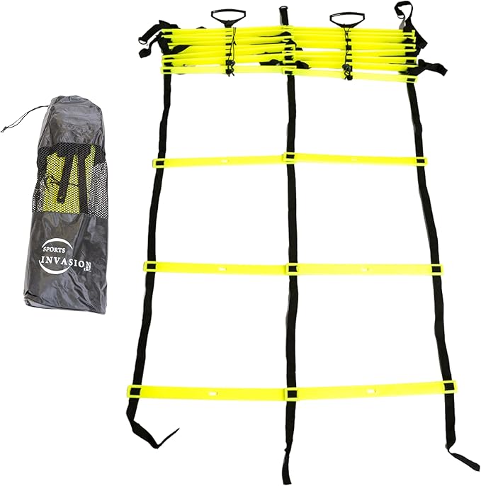 Dual Agility Training Ladder (15 feet Long Double Ladder) Flexible Rungs with Handles and Carrying Bag