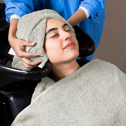 Avalon Salon Towel - Silver Hand Towels Bulk Pack of 24-100% Cotton Absorbent Spa, Facial & Gym Towels for Working Out - 16x27 Inches (Not Bleach Proof)