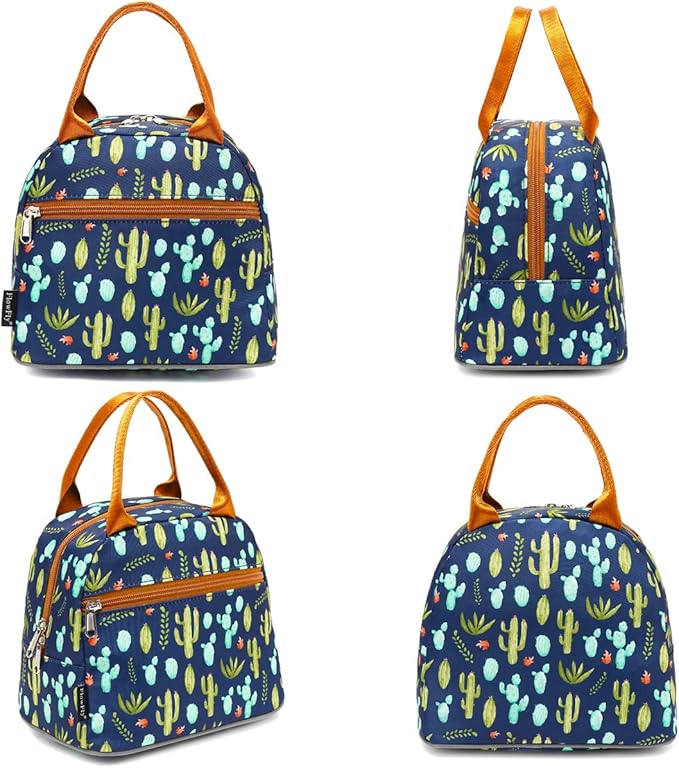FlowFly Insulated Lunch Cooler Bag - Tote Bag Organizer for Women/Men, Cactus
