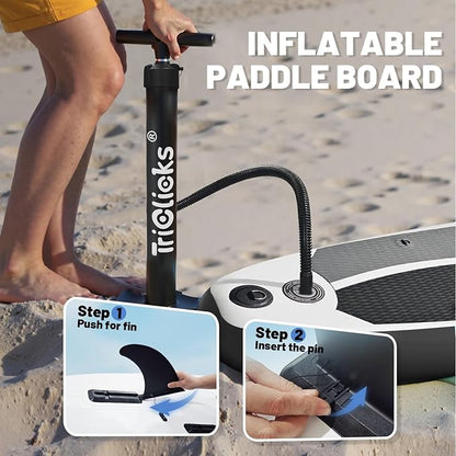 10' Inflatable Stand Up Paddle Board, Ultra-Light Wide Yoga Board for All Skill Levels with Premium SUP Paddleboard Accessories, 84L Waterproof Bag, Non-Slip Comfort Deck for Youth & Adults
