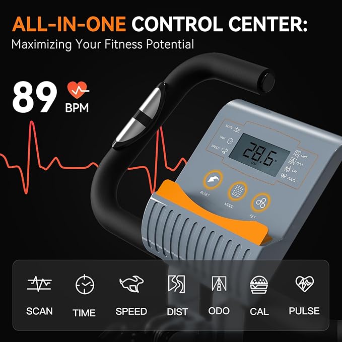 Foldable Exercise Bike Stationary Bikes for Home, 5 IN 1 Indoor Workout Bike, Cycling Bike with 16-Level Quiet Magnetic Resistance, 6.6 LBS Flywheel and 300LBS Capacity, 2025 Designed 817 X-bike