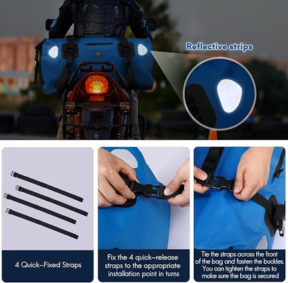 Haimont Waterproof Duffel Bag Roll-top Dry Duffel Bag with Quick-fixed Straps for Motorcycling, Rafting, Boating, SUP, Kayaking, Travel, 50L/70L