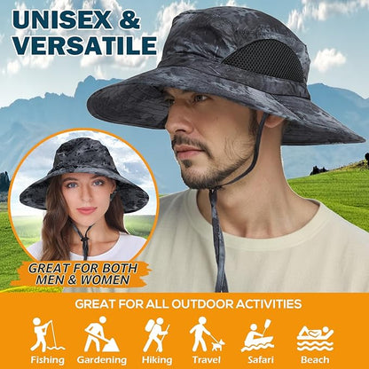 EINSKEY Wide Brim Sun Hat, UPF 50+ UV Protection Waterproof Packable Bucket Hat for Men & Women, Fishing Hiking Beach Garden